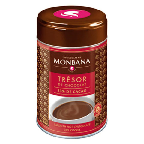 Chocolat en poudre Trésor de Chocolat en boîte ronde de 1kg MONBANA